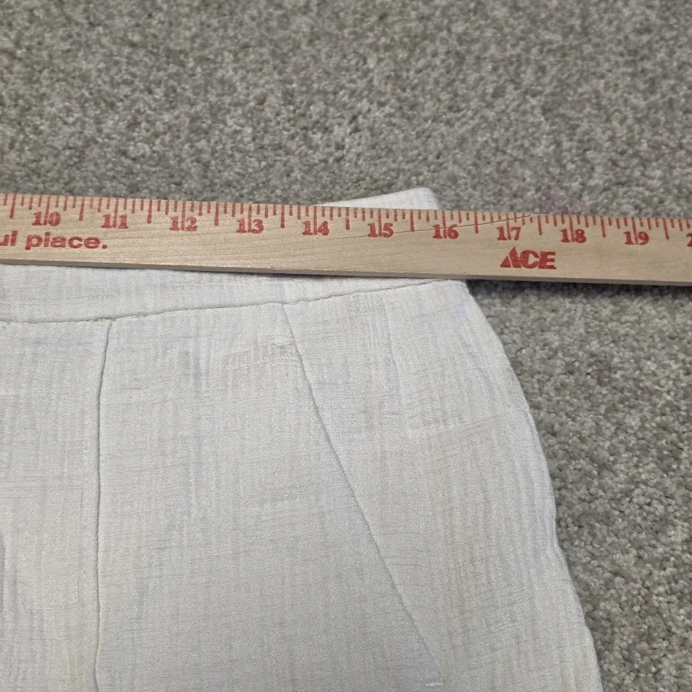 NWT Vince Pintuck Jacquard White Cotton Linen Blend Shorts Size 6 $245 - Picture 8 of 9